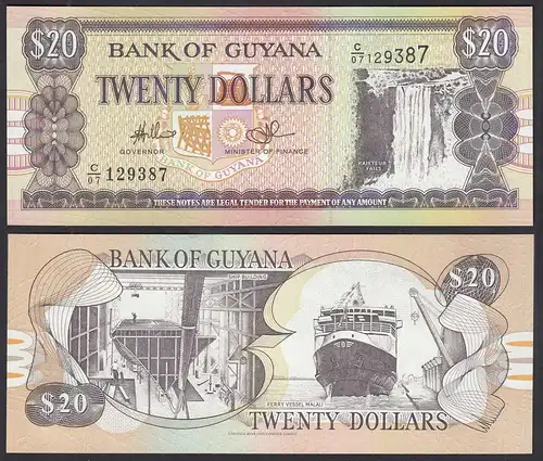 GUYANA 20 DOLLAR BANKNOTE (1996) Pick 30e sig.14 UNC (1)   (30878