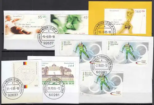 Bund BRD aus 2002-04 Briefstücke mit sehr sauberen Stempeln   (30912