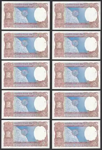 Indien - India - 10 pieces a´2 RUPEES Pick 79i 1976 Letter B - UNC (1) sign. 85