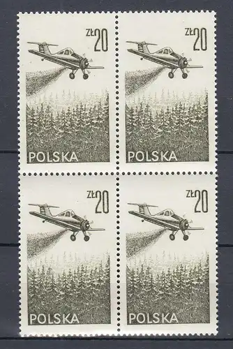 Polen - Poland 1977 Mi. 2484 als 4er Block modernes Flugwesen postfrisch (30962
