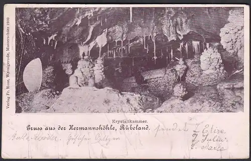 AK Krystallkammer Rübeland Hermannshöhle 1901 AK-Stempel Leipzig L13 b !! (27420