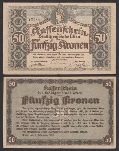 Österreich - Austria 50 Kronen 1918 Stadtgemeinde Wien   (31066