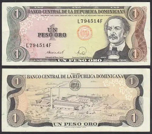  Dominikanische Republik - Dominican Republic 1 Peso 1988 Pick 126c XF (2)