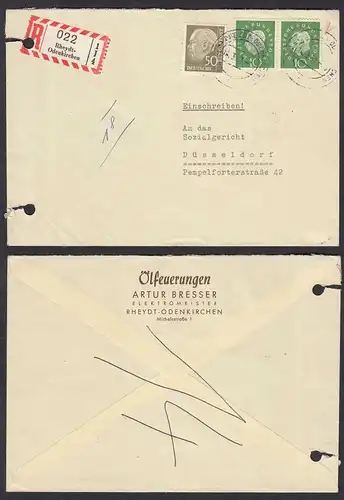 BRD Bund Heuss 2. + 3. Serie MIF R-Brief 1961 von Rheyd-Odenkirchen  (30991