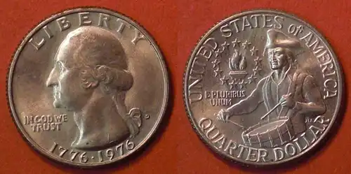 USA - Quarter Dollar 1976 D Bicentennial Schlagzeuger Junge (3810
