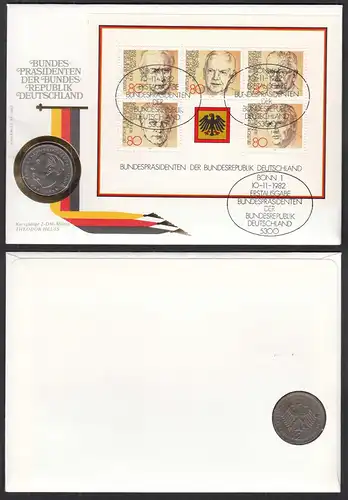 Numisbrief Deutsche Bundespräsidenten mit 2.00 DM Heuss Münze  (31118