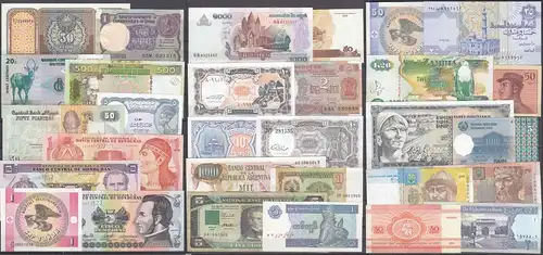30 Stück verschiedene Banknoten Welt viele bankfrisch UNC GELEGENHEIT