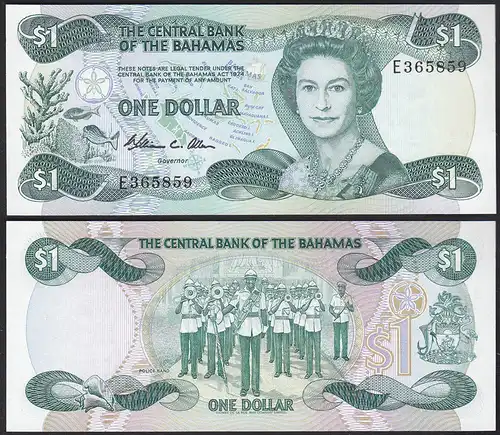 Bahamas 1 Dollar Banknotes  1974 (1984)  Pick 43a UNC (1)    (13867