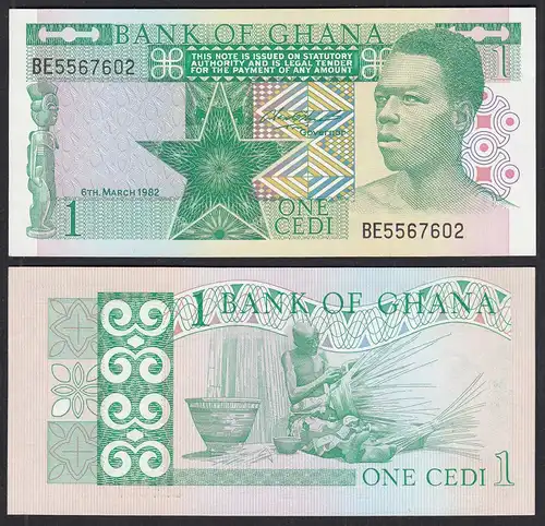 Ghana - 1 Cedis Banknote 1982 Pick 17b UNC (1)   (31177