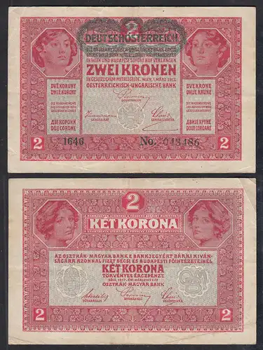 Österreich - Austria 2 Kronen Banknote 1917 Pick 50 VF (3)   (31210