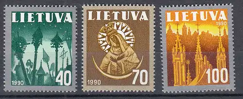 Litauen - Lithuania 1991 Mi 474-76 ** MNH Nationale Symbole     (31221