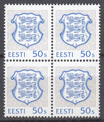 Estland - Estonia 1993/5 Mi. 205 postfr. ** MNH 4er Block    (31225