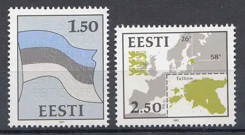 Estland - Estonia 1991 Mi. 174-75 postfr. ** MNH Nationale Symbole   (31245