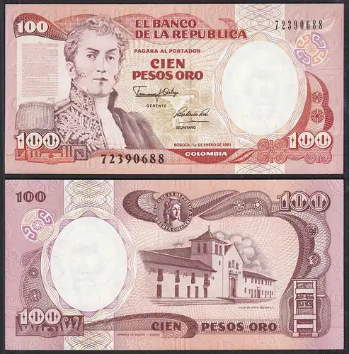 Kolumbien - Colombia 100 Pesos 1991 UNC Pick 426e   (31267