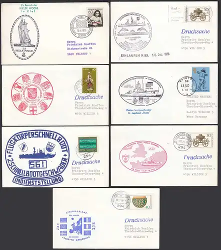 7 Stück Briefe Schiffspost Marine der Bundeswehr 1976    (25795