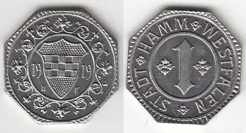 Hamm Notgeld Westfalen 1 Pfennig 1919 Eisen bankfrisch Funck 191.10 RAR   (31297