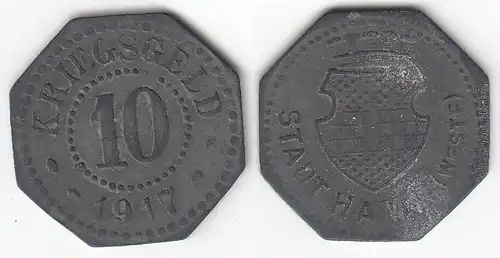 Hamm Westfalen 10 Pfennig 1917 Zink  Funck 191.4 Notgeld/Kriegsgeld   (31302