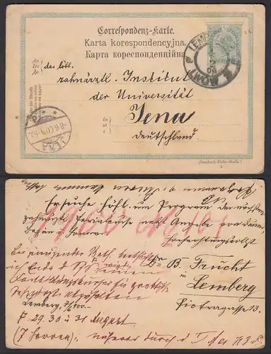 LEMBERG LWOW 2 1900 Karte nach JENA Österreich-Austria/Ukraine    (30562