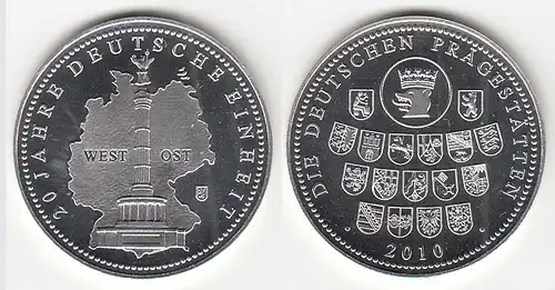 Medaille 20 Jahre Deutsche Einheit RS Deutsche Prägestätten Ø 32 mm Gew 10,5 g
