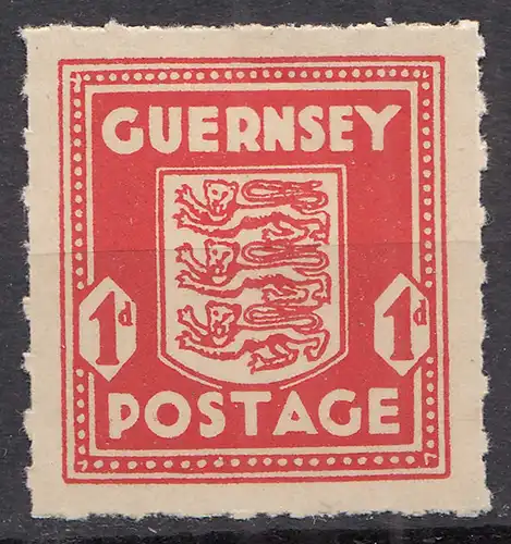 Deutsche Besetzung 2. WK Guernsey 1 P. Mi. 2 postfrisch MNH WW2    (31339