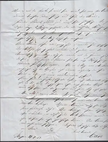 Schlesien 1859 GLOGAU R2 Paketbegleitbrief nach FRIEDBERG Schl.   (28682