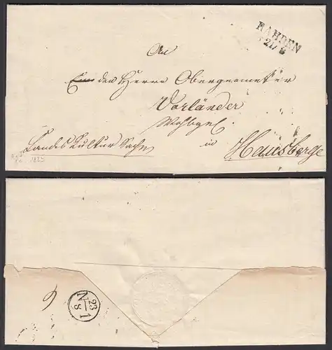 RAHDEN L2 um 1825 alter Umschlag nach HAUSBERGE   (28687