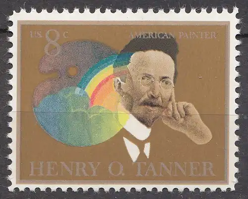 USA 1973 Mi. 1119 Henry O. Tanner Maler Palette Regenbogen 8 Cent ** MNH