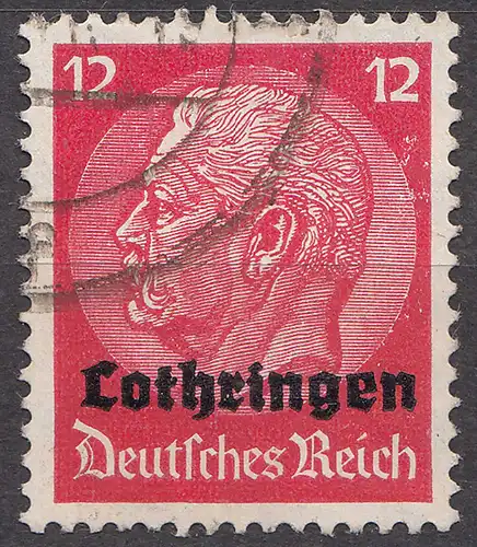 Deutsche Besetzung Lothringen 1940 Mi. 7 - 12 Pfennig gestempelt used   (70040