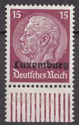 Deutsche Besetzung Luxemburg 1940 Mi. 8 - 15 Pfennig ** MNH   (70052