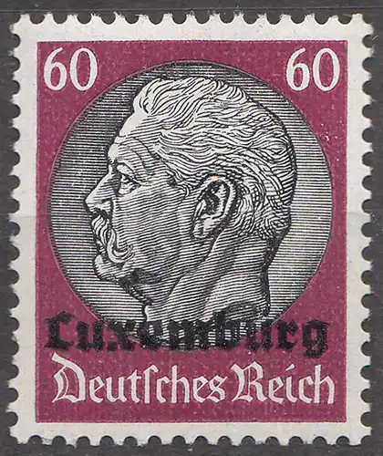 Deutsche Besetzung Luxemburg 60 Pfennig 1940 Mi. 14 ** MNH   (70059