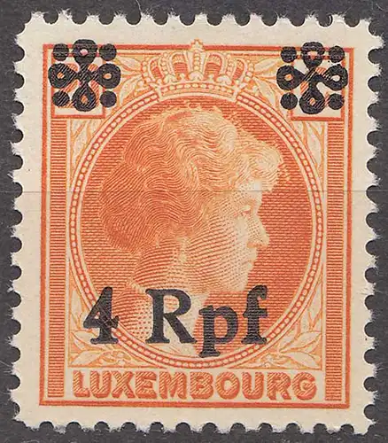 Deutsche Besetzung Luxemburg 4 Rpf. Auf 20 C. 1940 Mi. 18 ** MNH  (70062