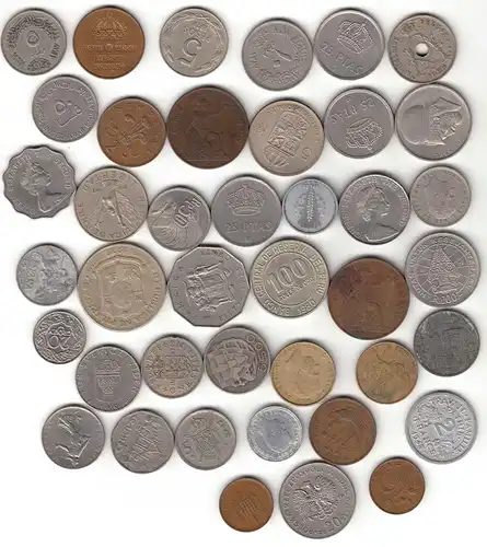 ältere Münzen-Lot ca 40 Stück alle Welt bitte ansehen    (31393