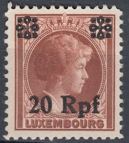 Deutsche Besetzung Luxemburg 20 Rpf. auf 50 C. 1940 Mi. 25 ** MNH    (70071