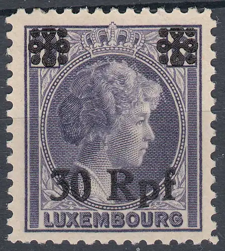 Deutsche Besetzung Luxemburg 30 Rpf. auf 70 C. 1940 Mi. 27 ** MNH    (70073