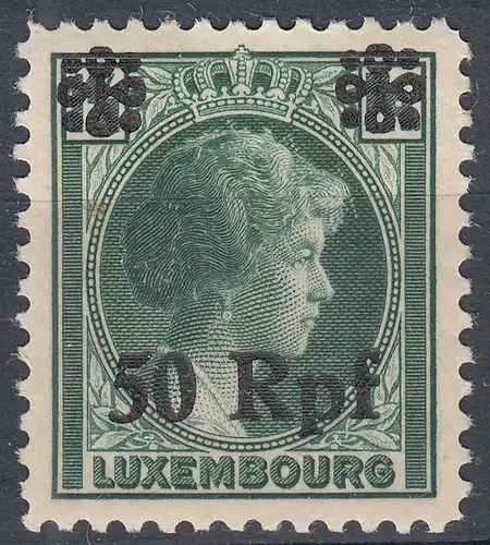 Deutsche Besetzung Luxemburg 50 Rpf. auf 1,1/4 Fr. 1940 Mi. 29 ** MNH    (70075
