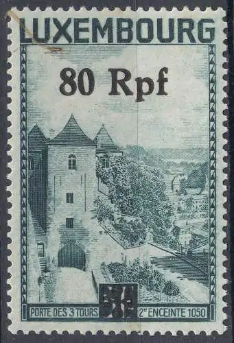 Deutsche Besetzung Luxemburg 80 Rpf. auf 5 Fr. 1940 Mi. 31 ** MNH    (70077