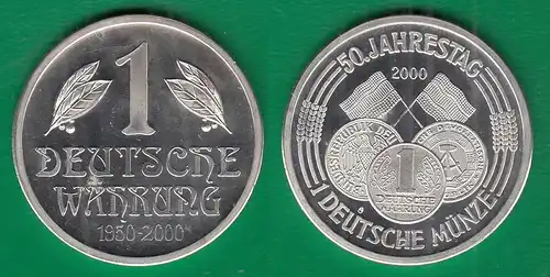 Medaille ca.35 mm ca.17,3 Gramm 50 Jahrestag Deutsche Münze 1950-2000    (31376