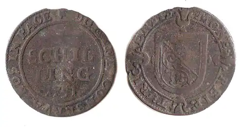 Schweiz - Switzerland Zürich 1 Schilling Münze 1751   (31305