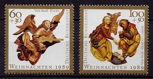 Germany BRD 1989 Mi 1442-1443 ** MNH Weihnachten – Christmas  (70081