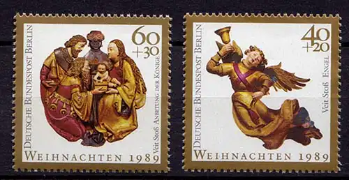 Germany Berlin 1989 Mi 858-859 ** MNH  Weihnachten – Christmas  (70082