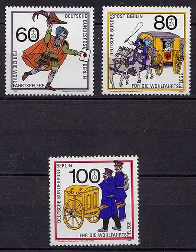 Germany Berlin 1989 Mi 852-854 ** MNH Wohlfahrt Postbeförderungen    (70083