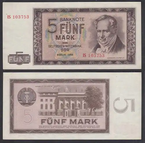 Ro 354a - 5 Mark DDR Banknote 1964 XF (2) Serie IS Rosenberg nicht bekannt 