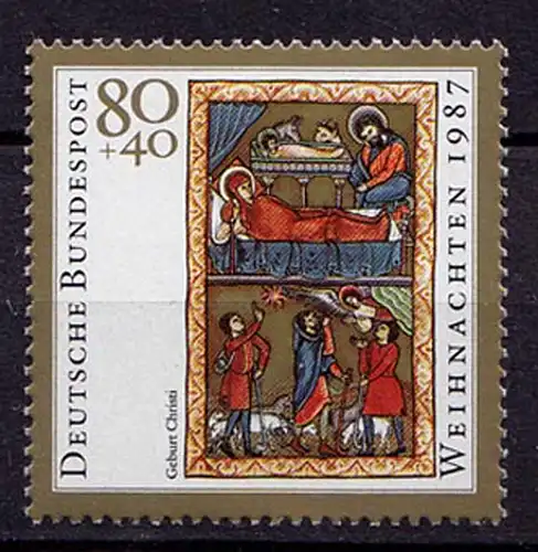 Germany BRD 1987 Mi 1346 ** MNH Englischer Psalter - Chrismas English Psalter
