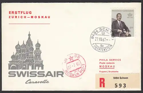 Swissair Erstflug 1967 Zürich-Moskau mit Caravelle    (25766