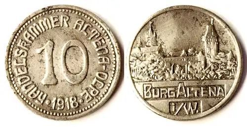 ALTENA-OLPE 10 Pfennig Handelskammer Notgeld 1918 Eisen Funck 12.1    (R874