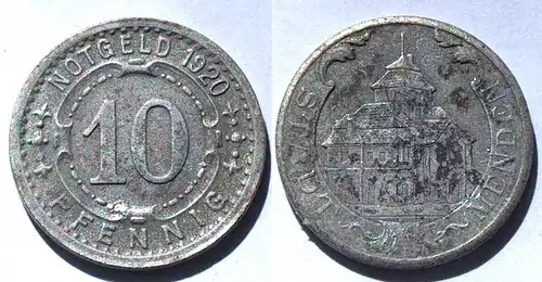 Germany Menden Sauerland 10 Pfennig 1920 Notgeld Eisen Iron     (21993