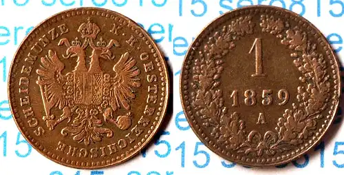 Österreich - Austria 1 Kreuzer Münze 1859 Franz Josef I. (1848-1916)      (p469