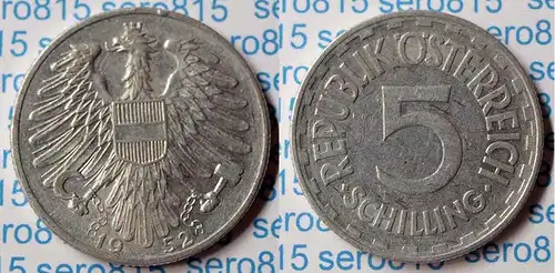 Österreich - Austria 5 Schilling Münze 1952     (p474