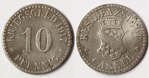 Cassel - Kassel 10 Pfennig Notgeld Kriegsgeld  1917 Eisen Funck 78.4    (R975