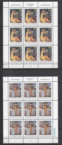 Jugoslawien-Yugoslavia 1993 Mi. 2603-04 Klbg. CEPT postfrisch MNH    (31577